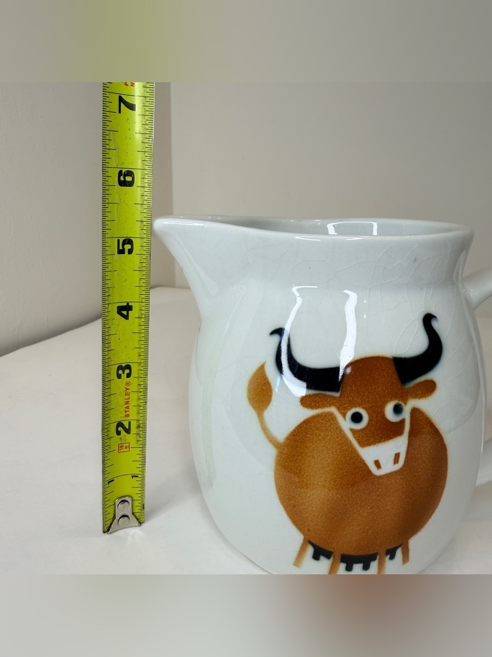 Vintage Arabia Finland Heluna Brown Cow Bull Pitcher Kaj Franck 32 Oz MCM - Picture 10 of 12